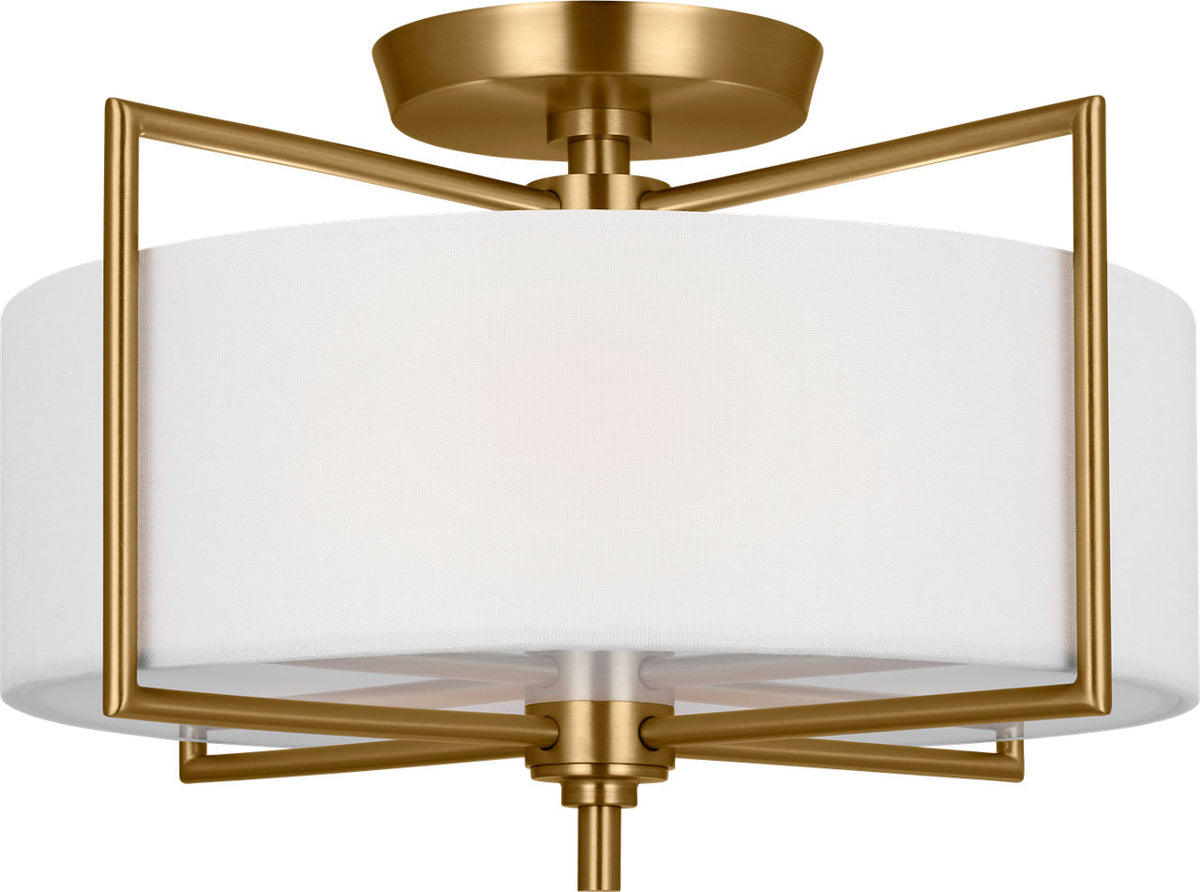 Collection Studio Visual Comfort CF1122BBS Perno Semi-Plafonnier en laiton bruni