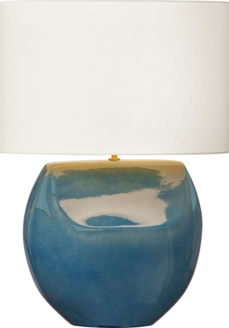 Visual Comfort Studio Collection HT1161DOC Pente Table Lamp in Deep Ocean Crackle
