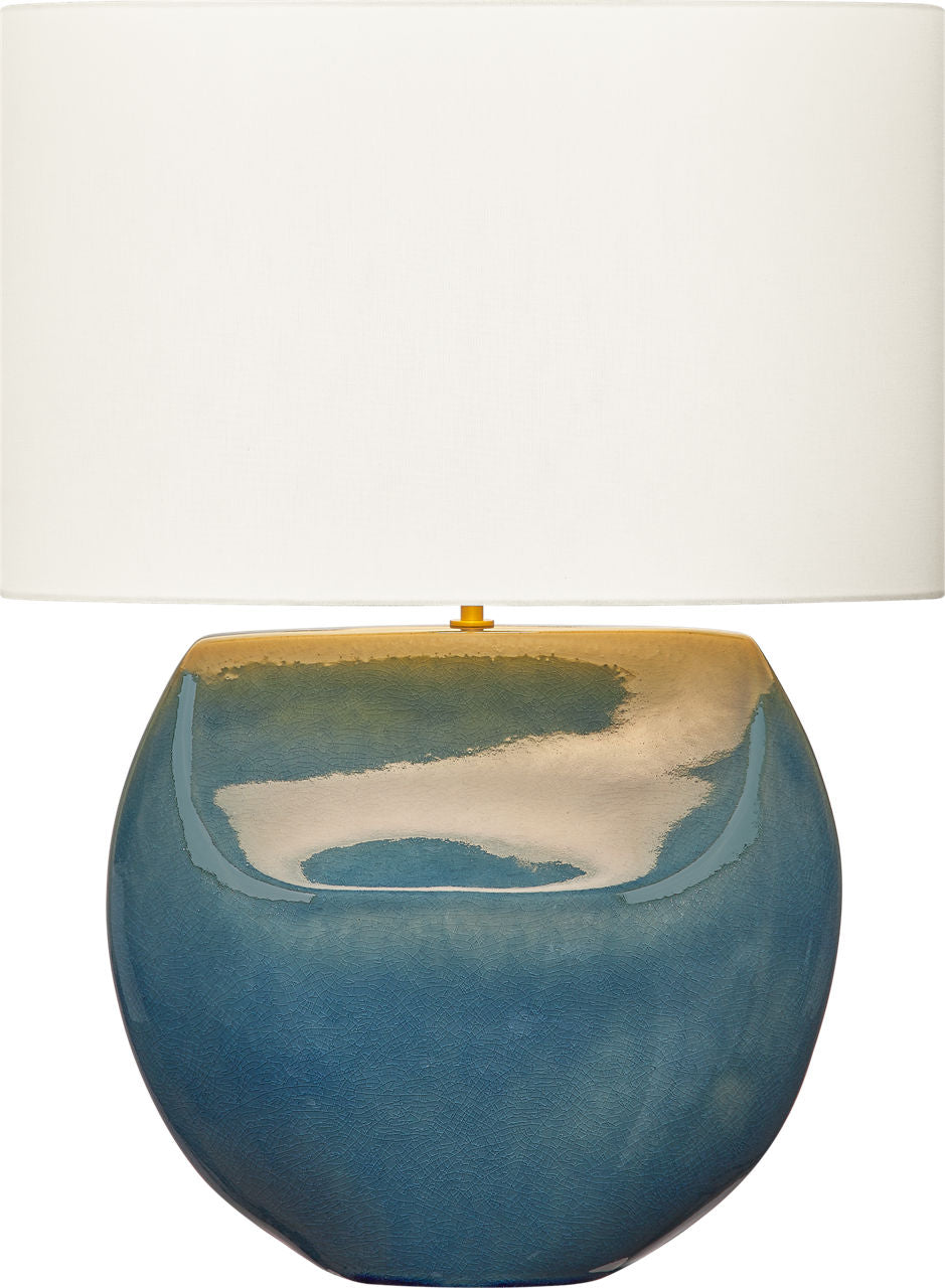 Visual Comfort Studio Collection HT1161DOC Pente Table Lamp in Deep Ocean Crackle