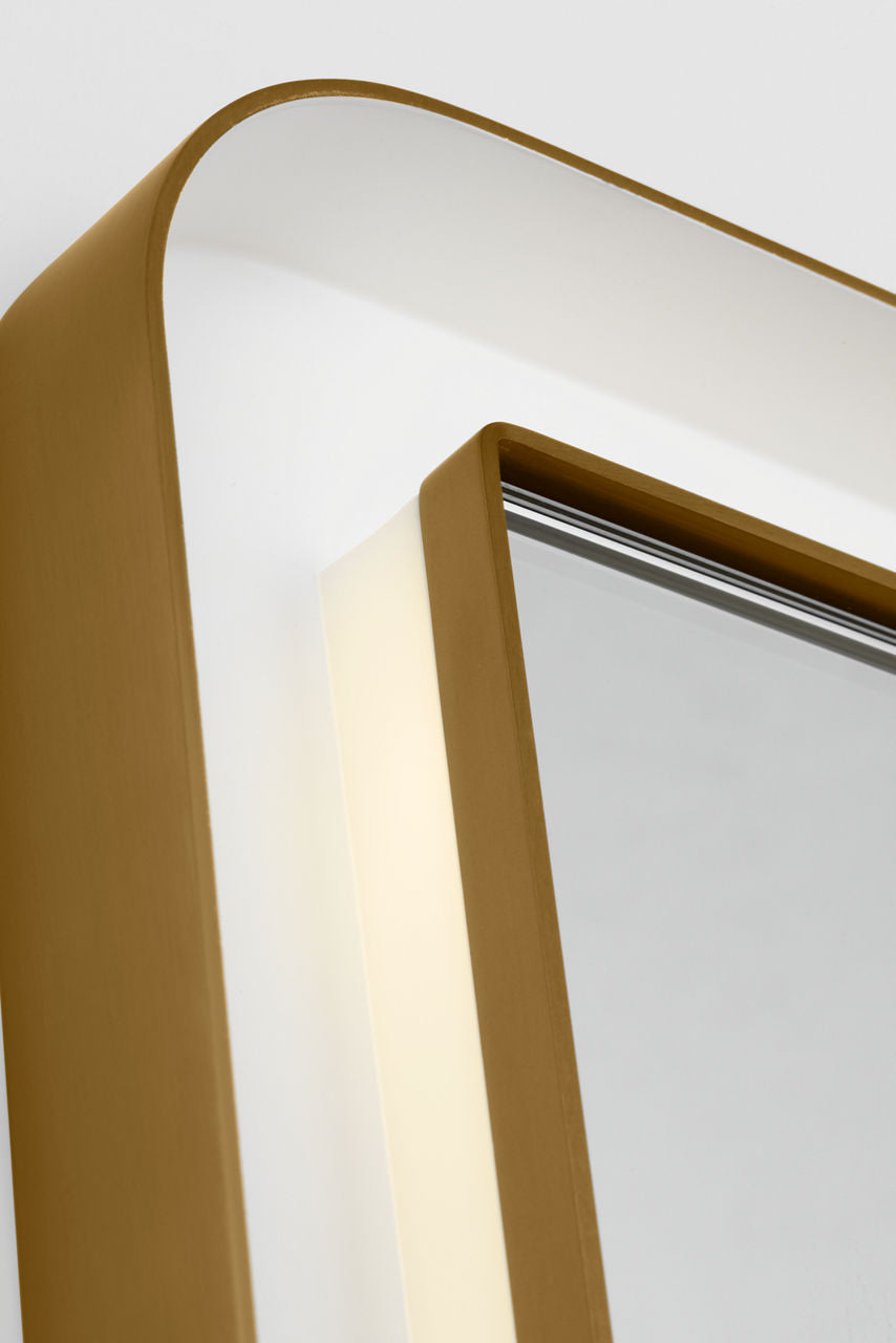 Visual Comfort Studio Collection KSMRIL106BBS Chopin Rectangular Illuminated Mirror in Burnished Brass