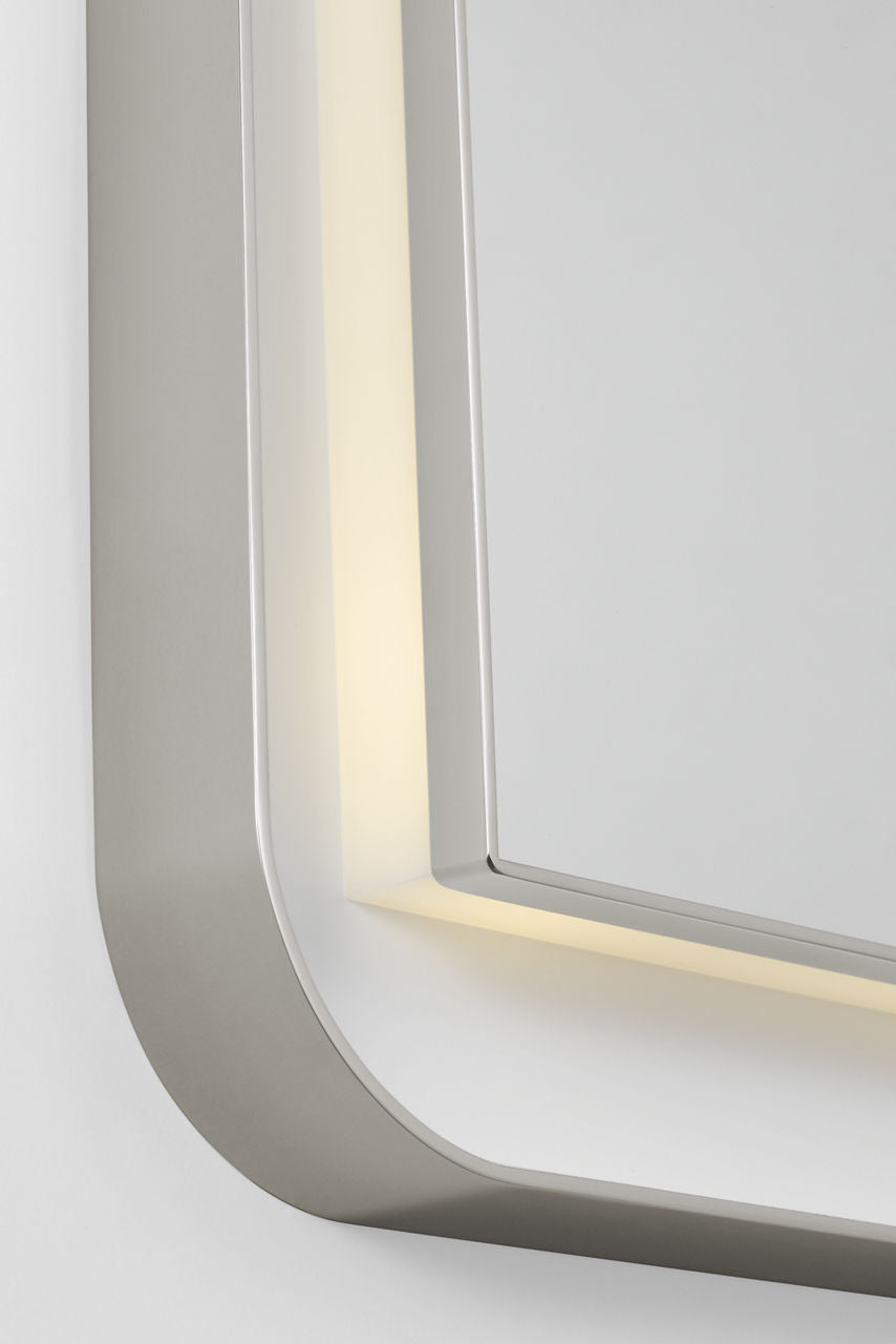 Visual Comfort Studio Collection KSMRIL107PN Chopin Rectangular Illuminated Mirror in Polished Nickel