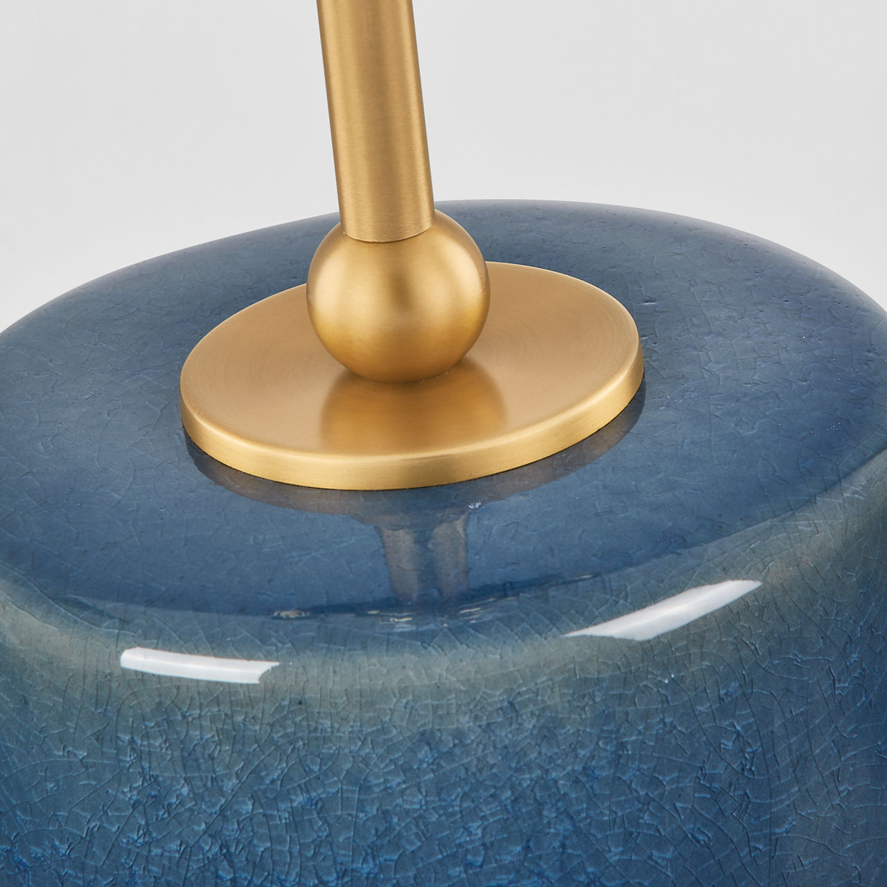 Visual Comfort Studio Collection KST1241DOC Lauren Table Lamp in Deep Ocean Crackle