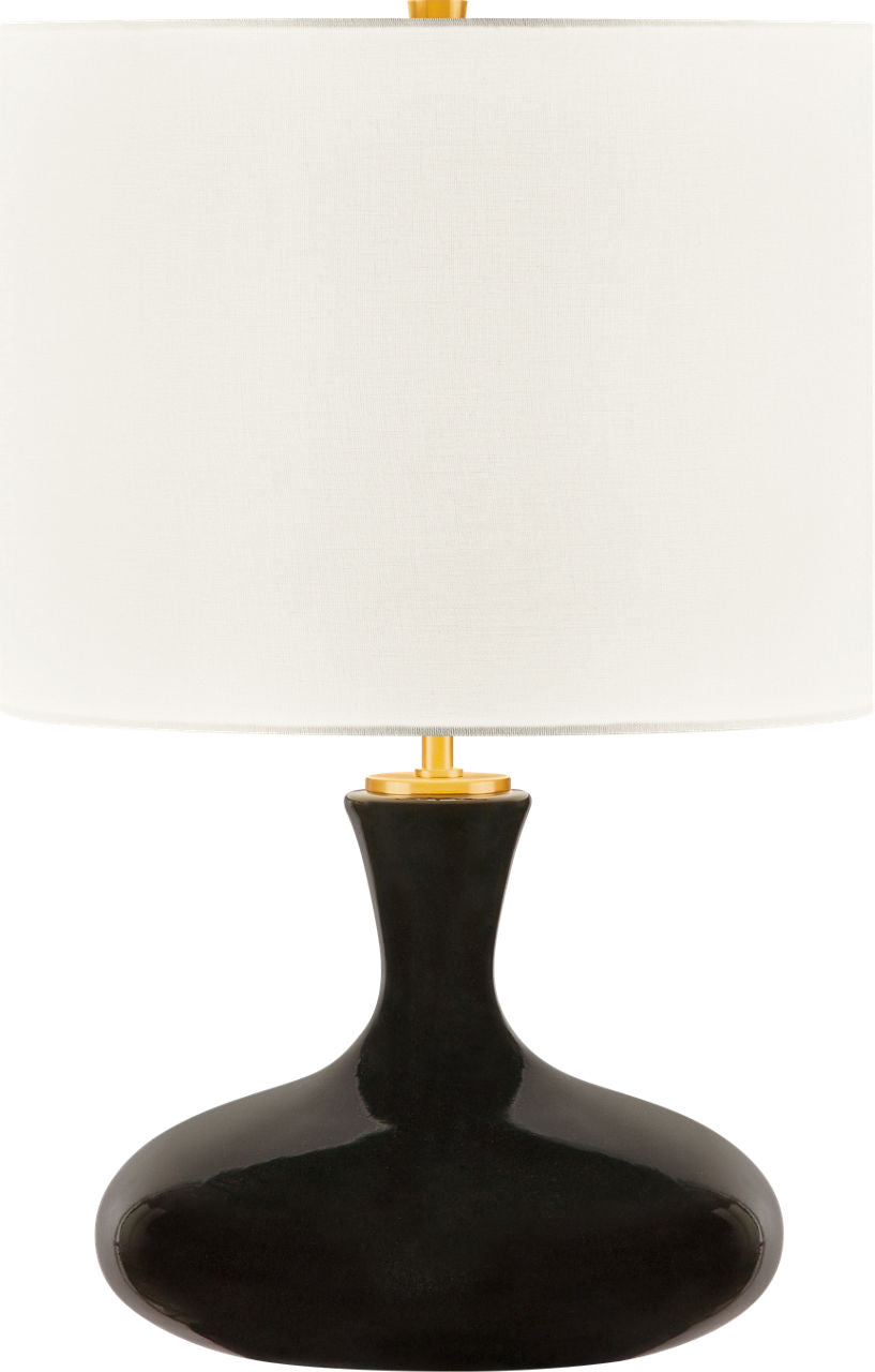 Visual Comfort Studio Collection KST1251CBK Amber Table Lamp in Black Ceramic