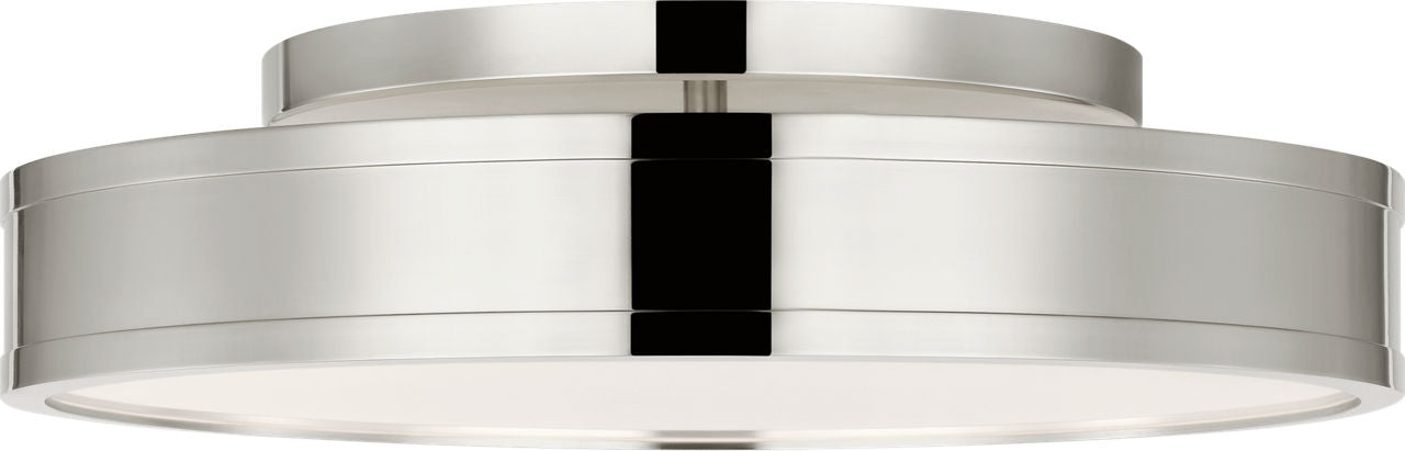 Visual Comfort Studio Collection PCF1041PN Dupont Round Semi-Flush Mount in Polished Nickel