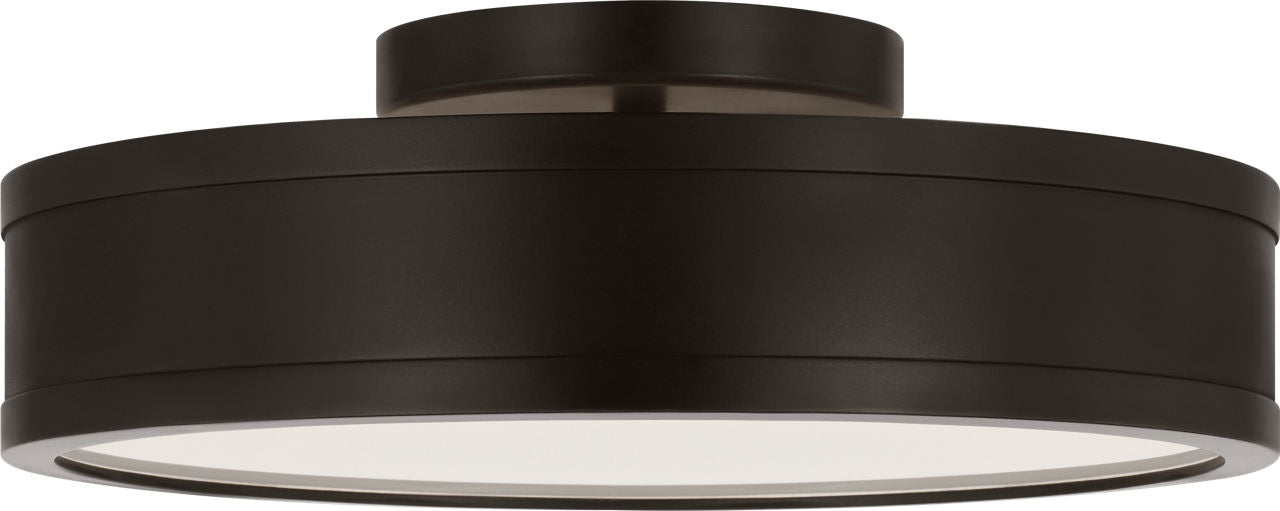 Visual Comfort Studio Collection PCF1051AI Dupont Round Semi-Flush Mount in Aged Iron