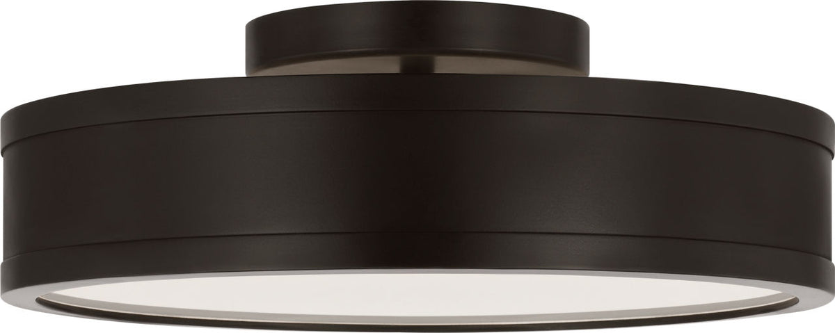 Visual Comfort Studio Collection PCF1051AI Dupont Round Semi-Flush Mount in Aged Iron