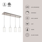 Kuzco Lighting MP41304BN-04 Verona LED Multi Suspension en nickel brossé