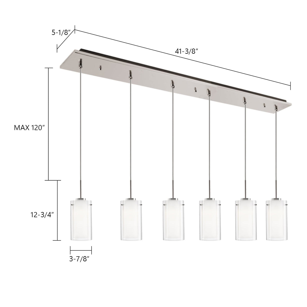 Kuzco Lighting MP41304BN-06 Verona LED Multi Pendant in Brushed Nickel