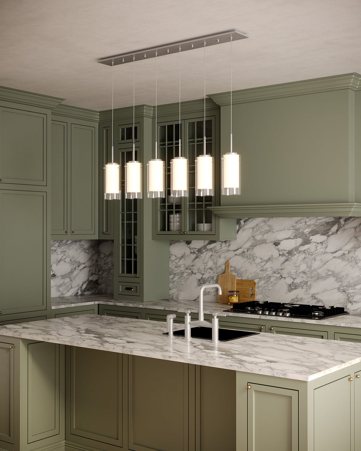 Kuzco Lighting MP41304BN-06 Verona LED Multi Pendant in Brushed Nickel