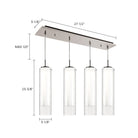Kuzco Lighting MP41305BN-04 Verona LED Multi Suspension en nickel brossé