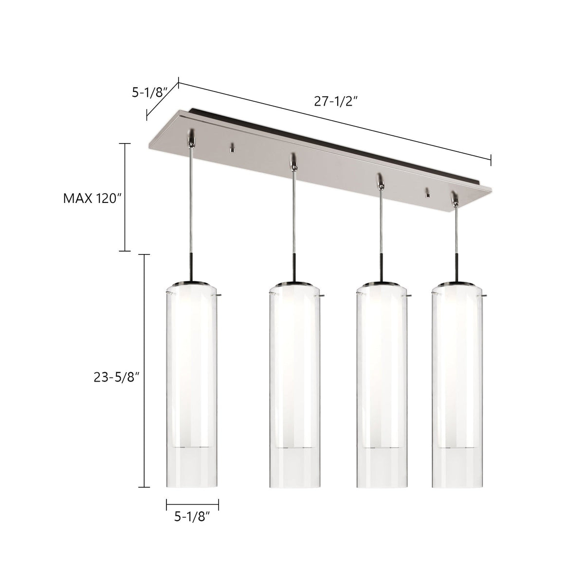 Kuzco Lighting MP41305BN-04 Verona LED Multi Pendant in Brushed Nickel