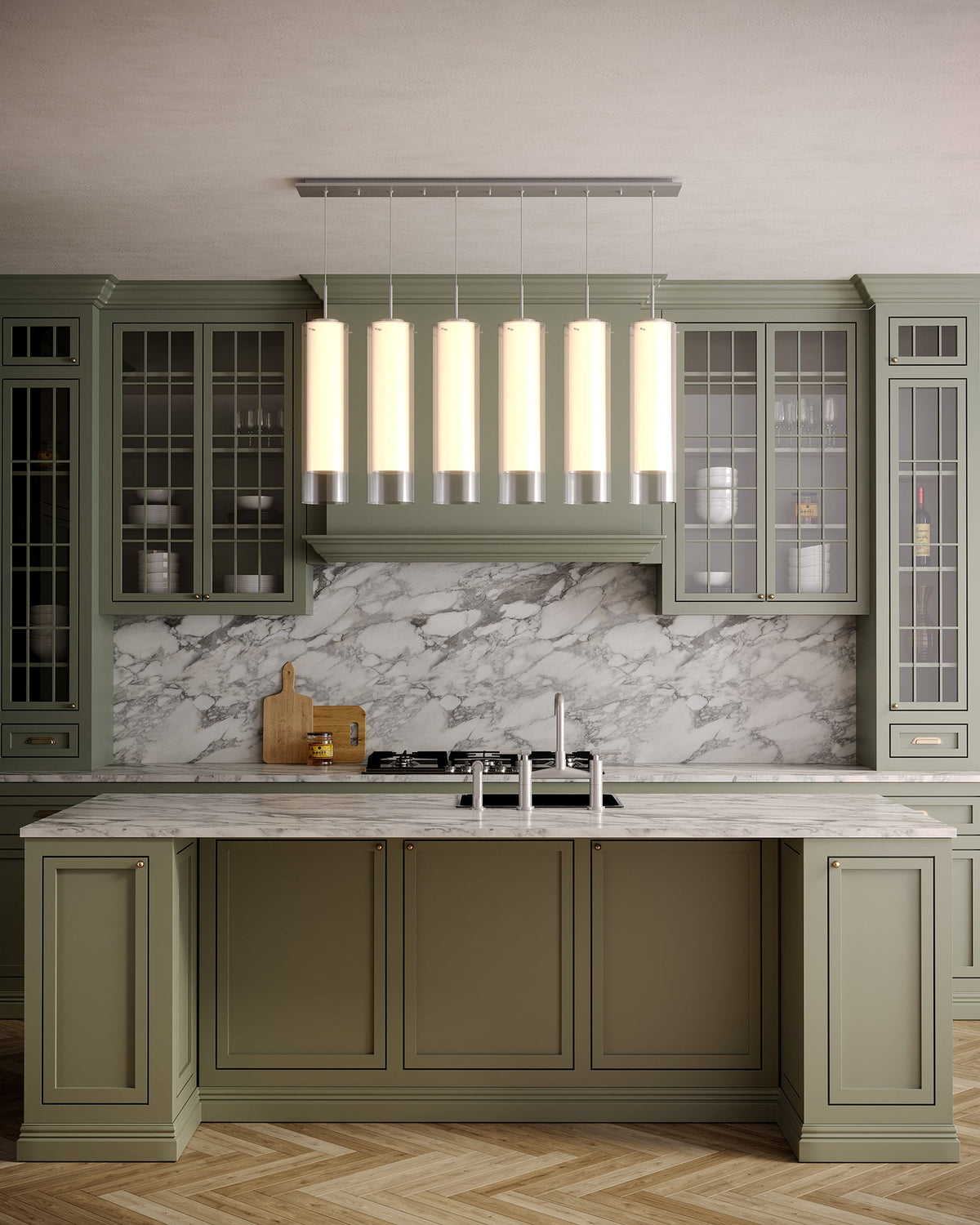 Kuzco Lighting MP41305BN-06 Verona LED Multi Pendant in Brushed Nickel