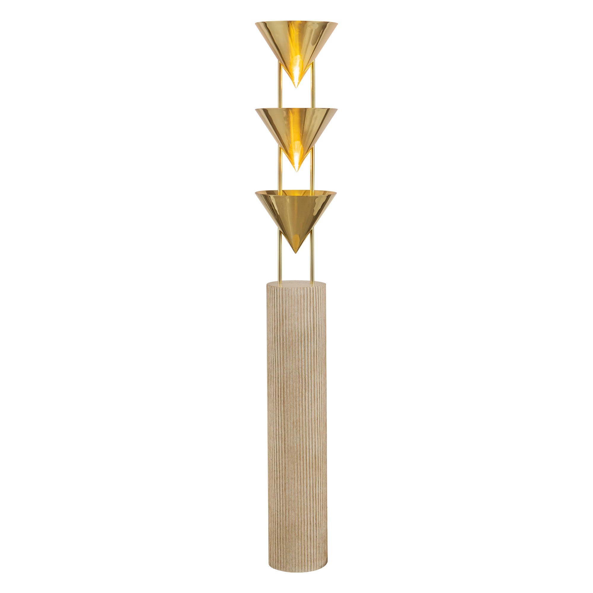 Alora Canada - FL341367PTB - Lampadaire à trois lumières - Versus - Laiton patiné