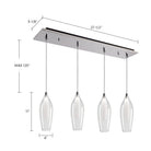 Kuzco Lighting MP3004CH-04 Victoria LED Linéaire Multi Suspension dans Chrome