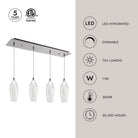 Kuzco Lighting MP3004CH-04 Victoria LED Linéaire Multi Suspension dans Chrome