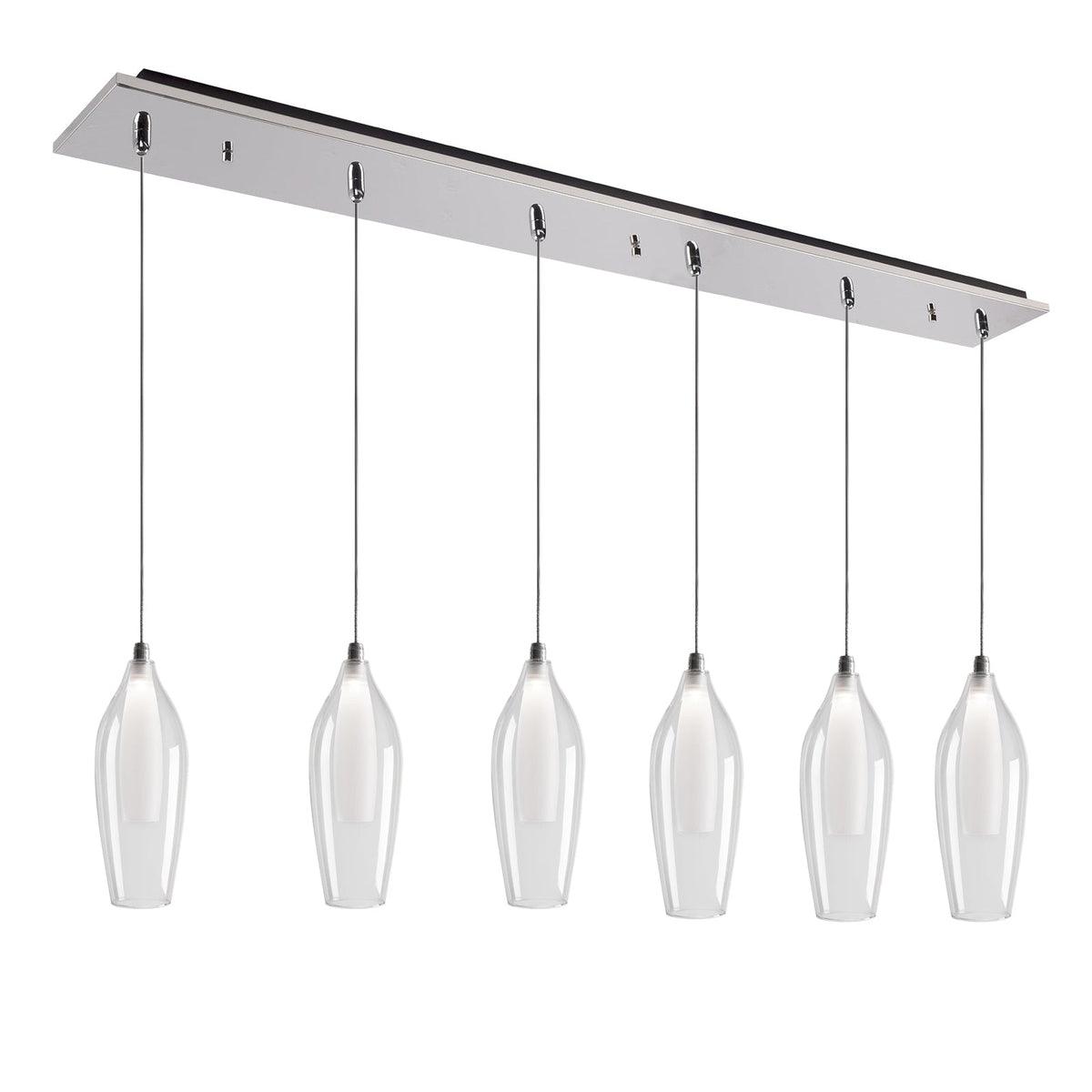 Kuzco Lighting MP3004CH-06 Victoria LED Linéaire Multi Suspension dans Chrome