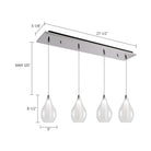 Kuzco Lighting MP3005CH-04 Victoria LED Linéaire Multi Suspension dans Chrome