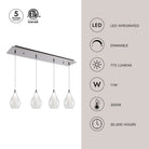 Kuzco Lighting MP3005CH-04 Victoria LED Linéaire Multi Suspension dans Chrome