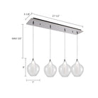 Kuzco Lighting MP3007CH-04 Victoria LED Linéaire Multi Suspension dans Chrome