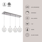 Kuzco Lighting MP3007CH-04 Victoria LED Linéaire Multi Suspension dans Chrome