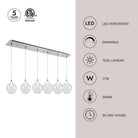 Kuzco Lighting MP3007CH-06 Victoria LED Linéaire Multi Suspension dans Chrome