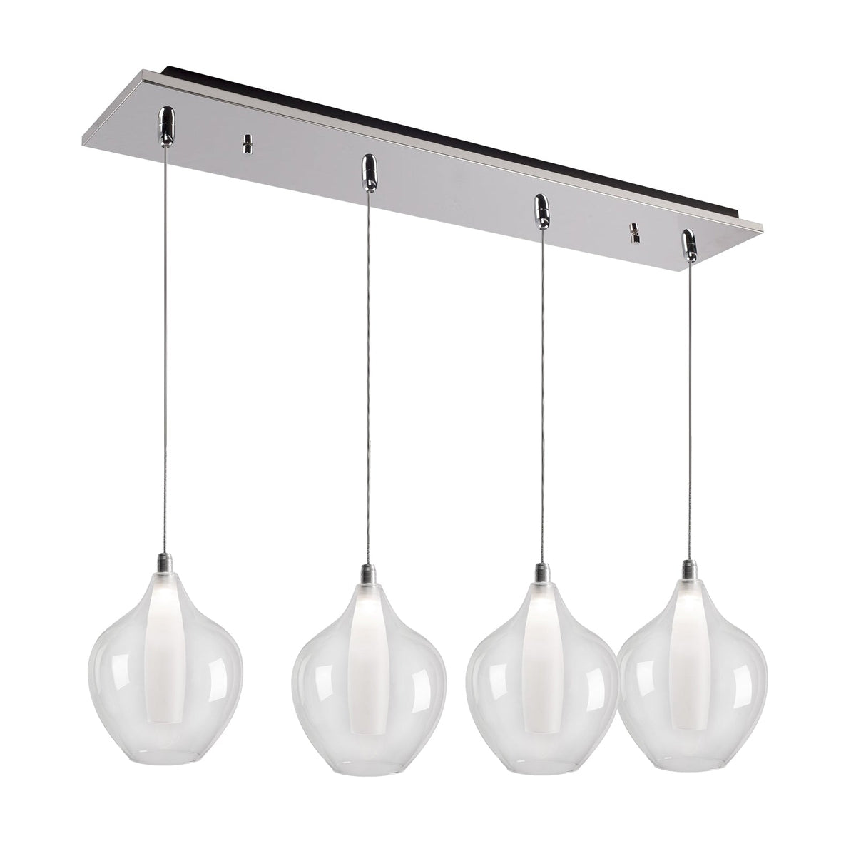 Kuzco Lighting MP3007CH-04 Victoria LED Linéaire Multi Suspension dans Chrome