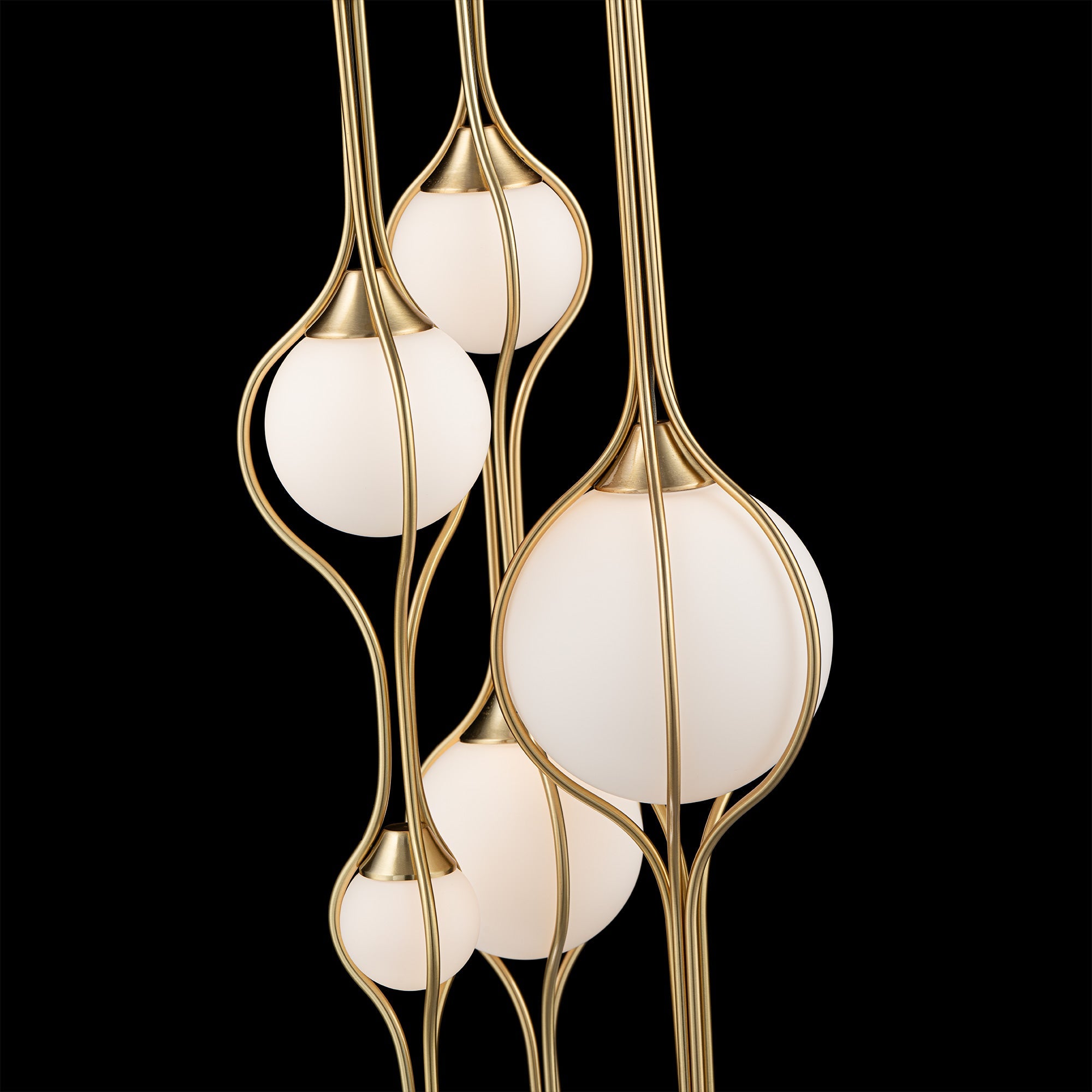 Suspension multi-lumières Skyla PD600605R-TWA-VB de Modern Forms, finition laiton vieilli