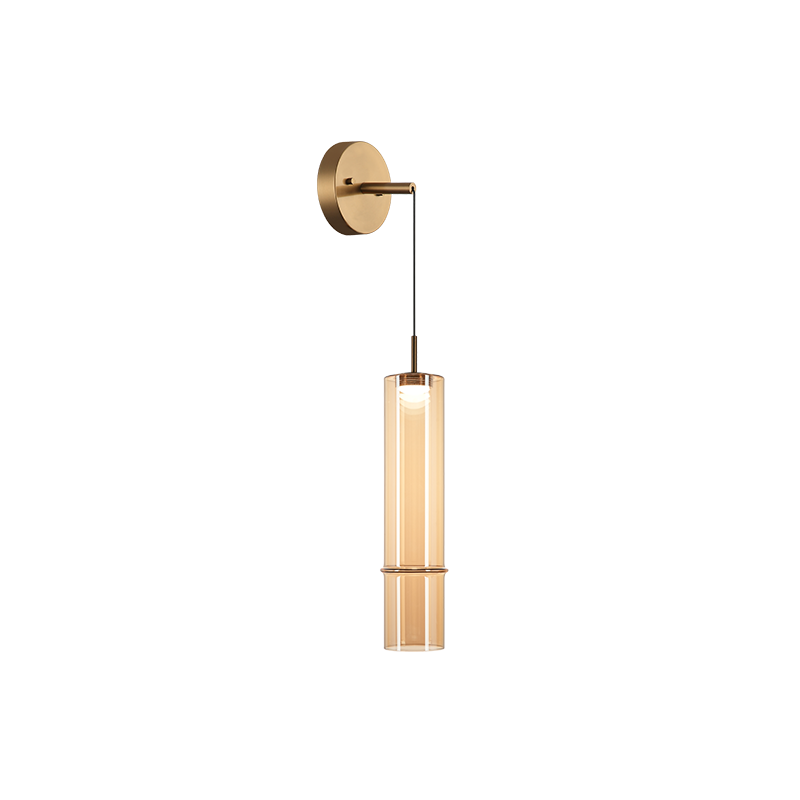 Matteo Lighting C30601AGAM Bambou LED Suspension en laiton doré vieilli