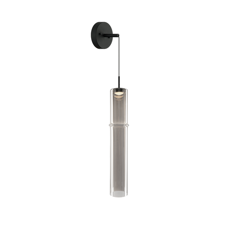 Matteo Lighting C30611MBSM Bambou LED Suspension en noir mat