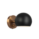 Matteo Lighting W31701MBAG Orb Wall Sconce in Matte Black with White Interior