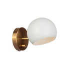 Matteo Lighting W31701MWAG Orb Wall Sconce in Matte White with White Interior