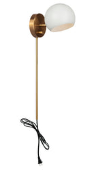 Matteo Lighting W31701MWAG Orb Wall Sconce in Matte White with White Interior