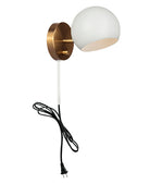 Matteo Lighting W31701MWAG Orb Wall Sconce in Matte White with White Interior