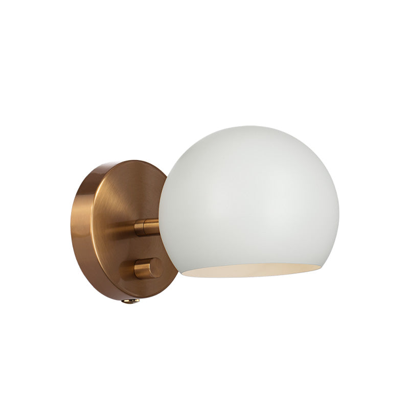Matteo Lighting W31701MWAG Orb Wall Sconce in Matte White with White Interior