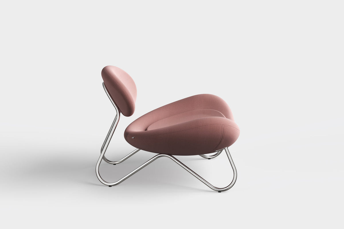 WOUD Design 100767 Meadow Lounge Chair in Brushed Steel