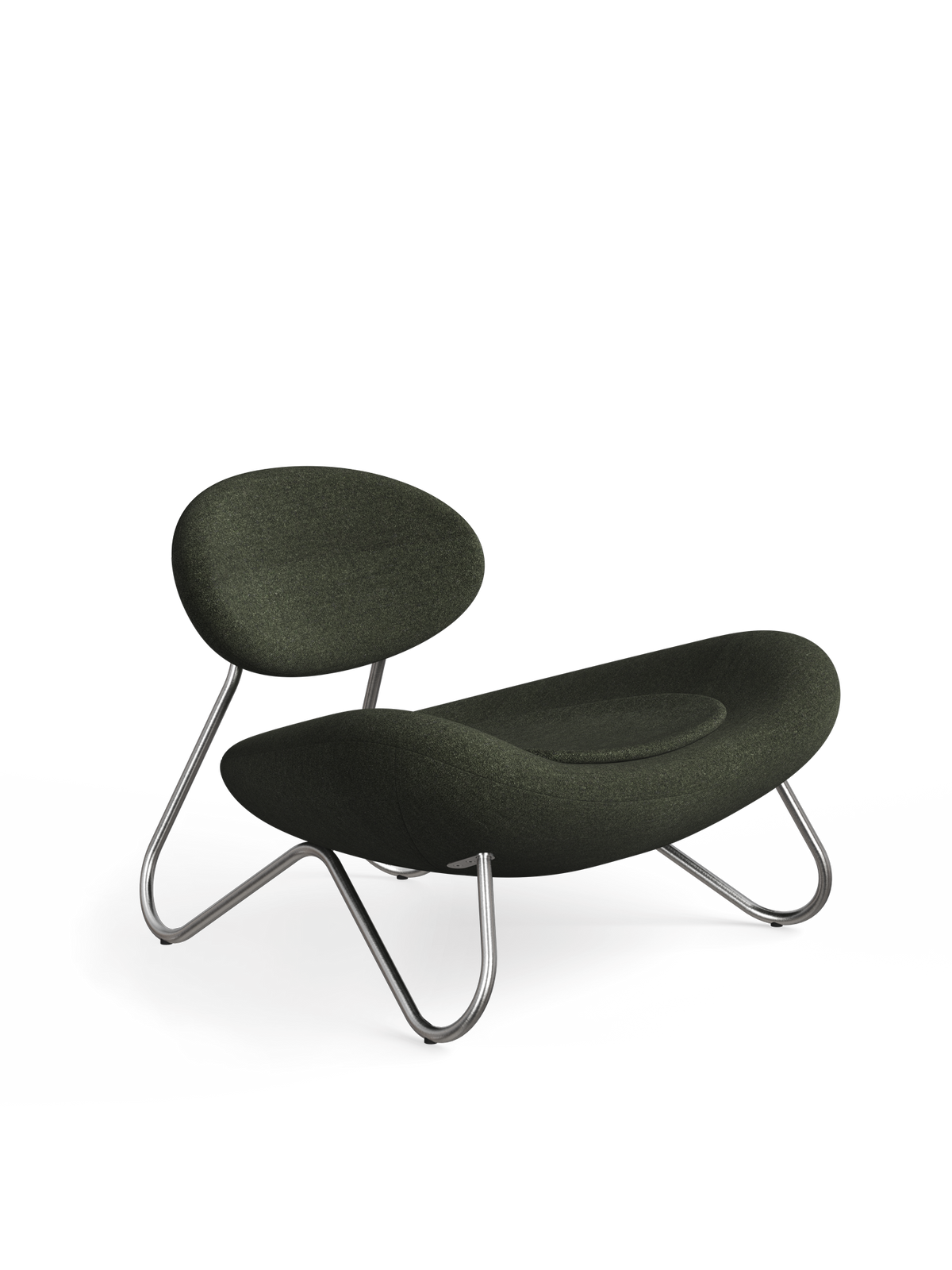 WOUD Design 100777 Meadow Lounge Chair in Brushed Steel
