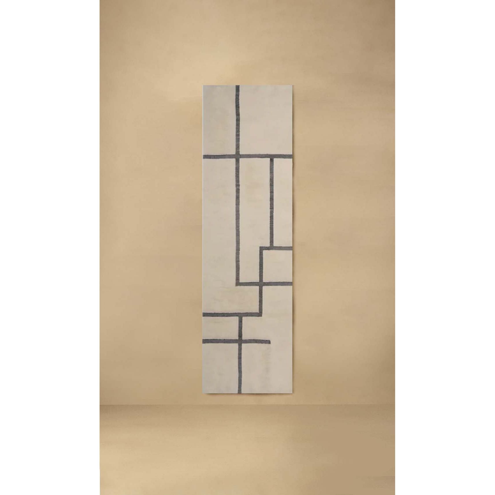 Dounia Home - DH-WADORGWOORUNRUG-STO - Wad Organic Wool Runner Rug - Artisan Carpet - Stone