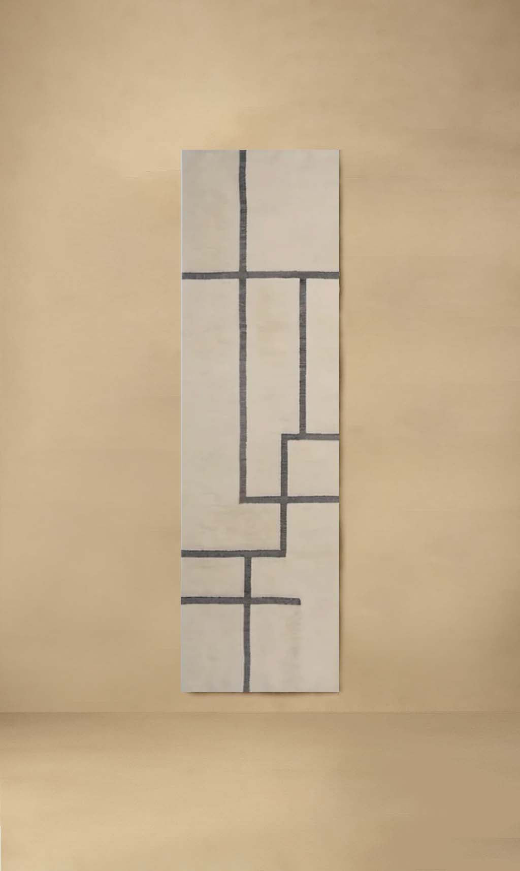 Dounia Home - DH-WADORGWOORUNRUG-STO - Wad Organic Wool Runner Rug - Artisan Carpet - Stone