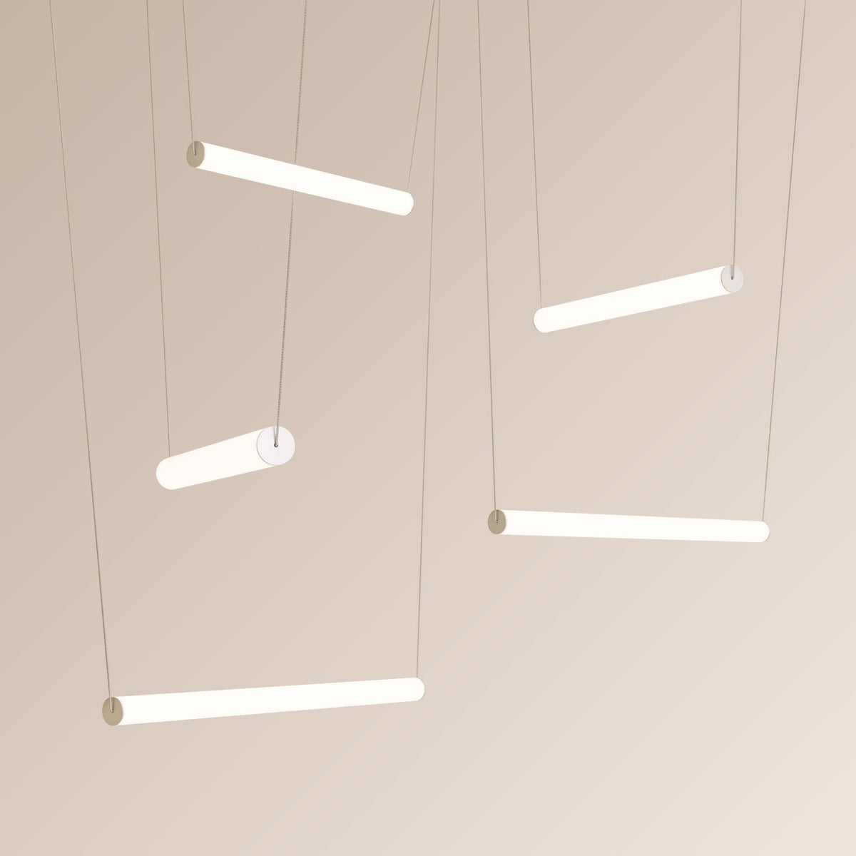 Sonneman 3475.77WS-3-2-0 YO Linea Suspendu en anodisé naturel