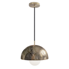 Dounia Home - DH-ZANMETDOM-SM-AB - Zana Metal Dome-shaped Shade Suspension - Antique Brass