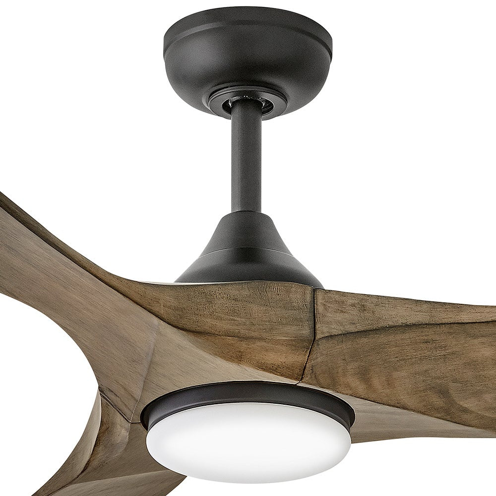 Luminaire intelligent à DEL Hinkley Lighting 903856FDB-LDD Swell Ventilateur  Noir mat / Bois flotté
