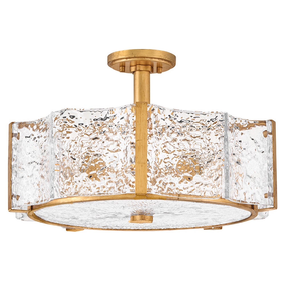 Robinet semi-encastré en verre Florian de Fredrick Ramond FR41603DA, finition laiton vieilli