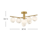 Fredrick Ramond FR41903LCB Selene Semi-Flush Mount in Lacquered Brass