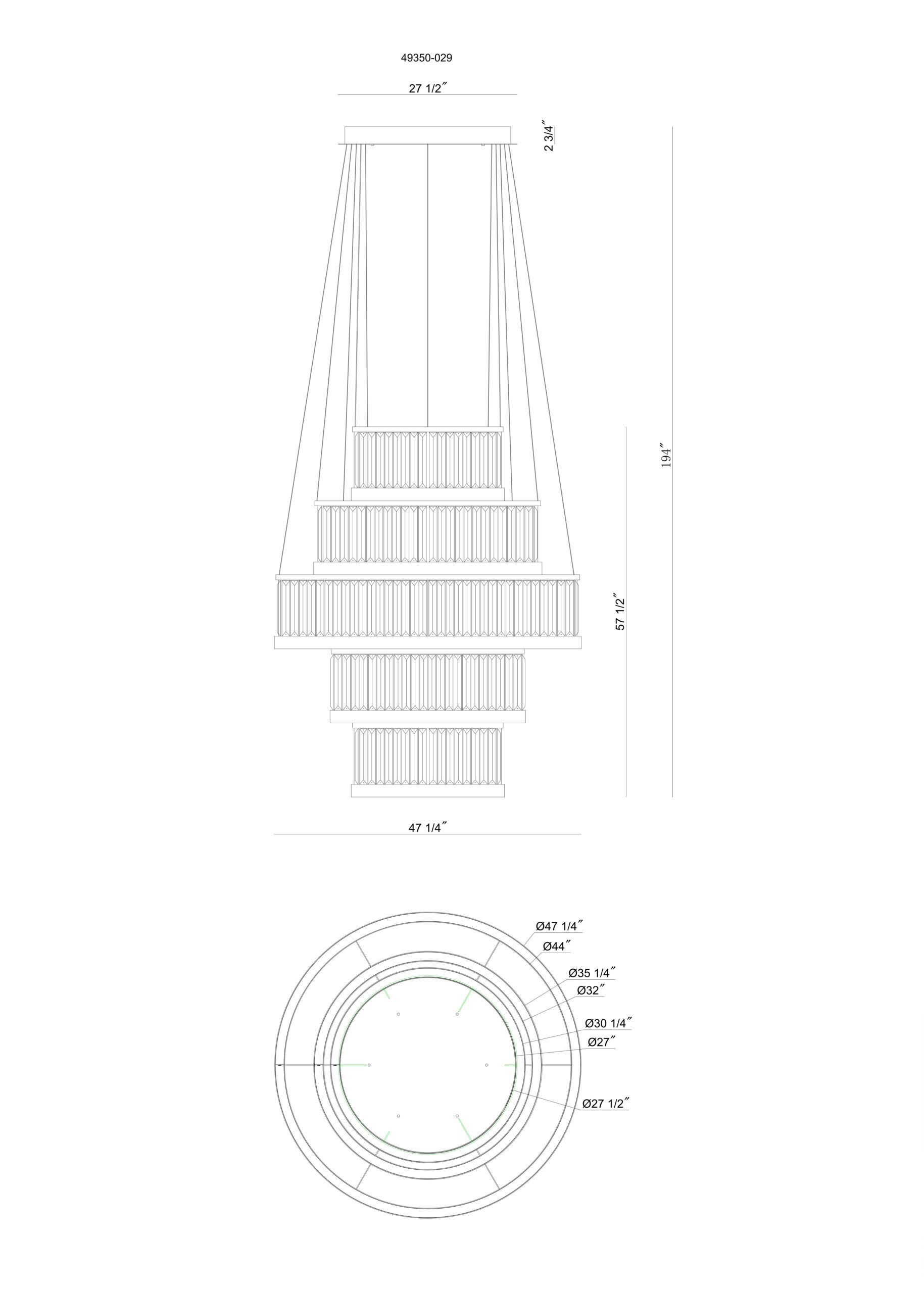 Eurofase 49350-012 Empra LED Crystal Chandelier in Gold