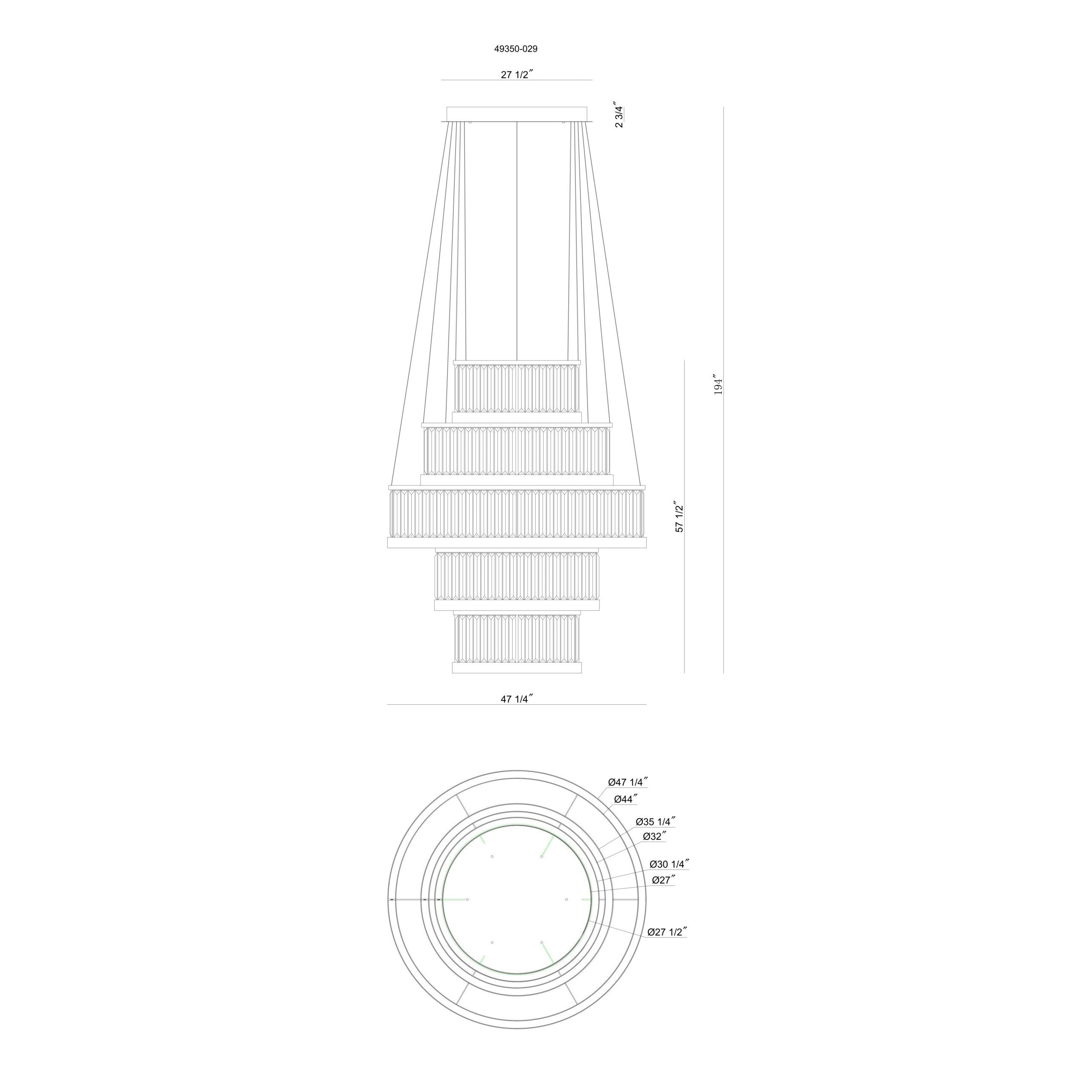 Eurofase 49350-012 Empra LED Cristal Suspendu en or