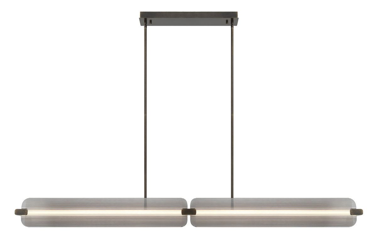 Eurofase 50057-016 Neoness LED Linear Chandelier in Weathered Brass