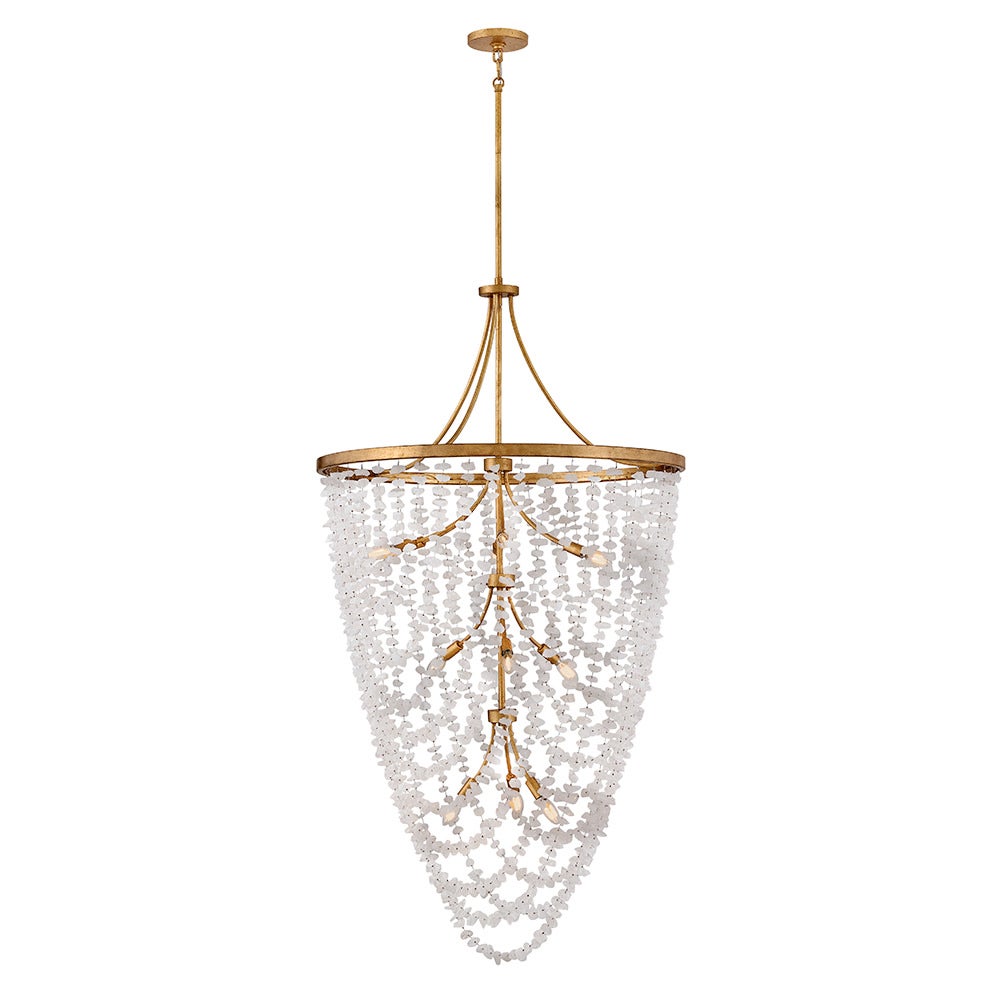 Fredrick Ramond FR41598DA Myra Cristal de roche à plusieurs niveaux Suspension en laiton vieilli