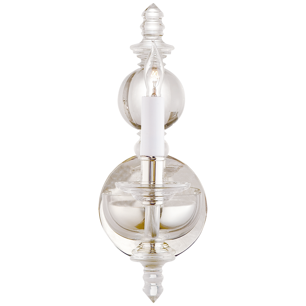 Confort visuel CHD1156CG/PN George II Simple Murale en cristal avec nickel poli par EF Chapman