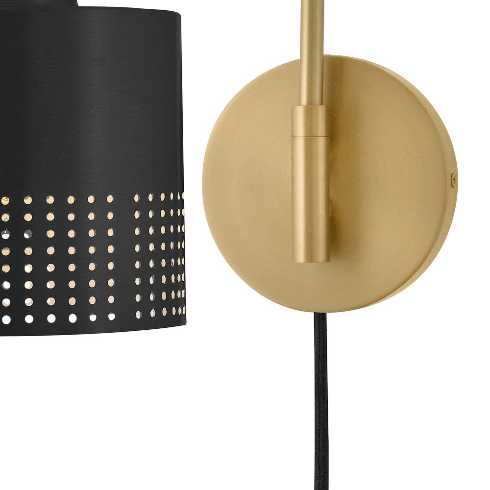 Applique murale articulée Lark 84620LCB-BK Casey en laiton laqué avec accents noirs et laiton laqué