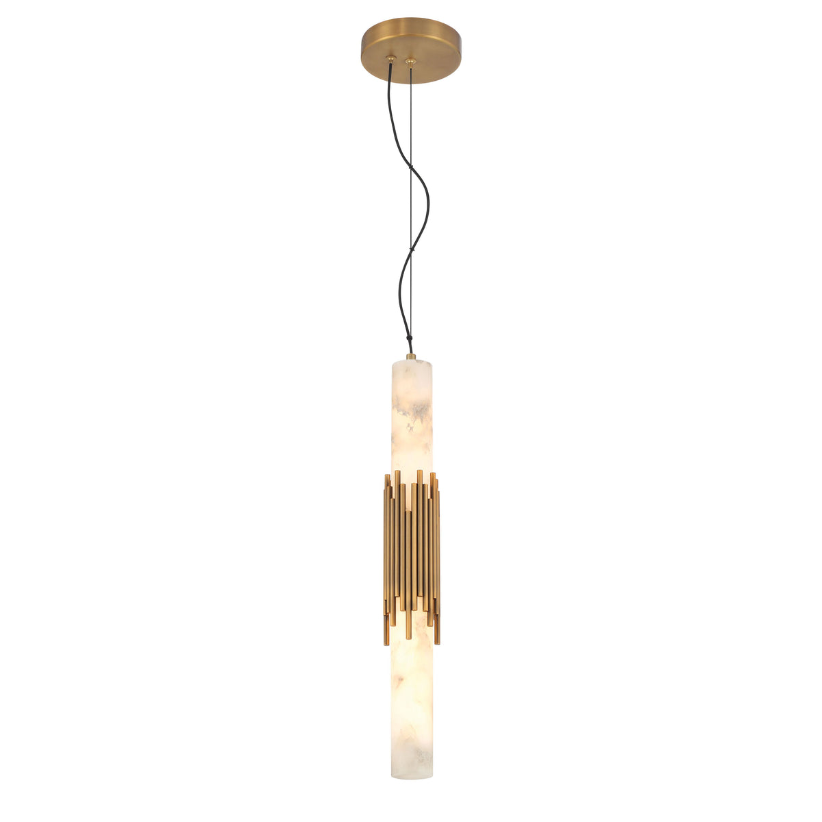 Eurofase 50353-026 Venna Albâtre LED Suspension en laiton antique